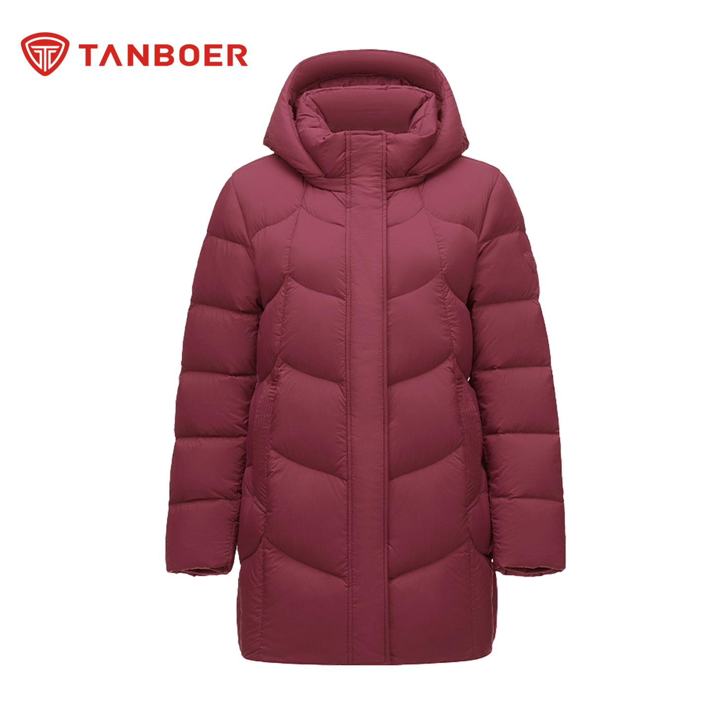 坦博尔中长款羽绒服妈妈款脱卸帽