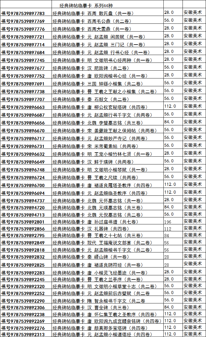 全44册经典碑帖临摹卡兰亭序圣教序多宝塔碑灵飞经