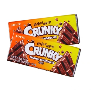 韩国进口乐天脆米巧克力块零食黑巧大板夹心糖果（代可可脂）34g