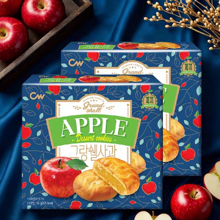 韩国进口青佑苹果味夹心饼干苹果派点心办公室休闲食品零食小吃