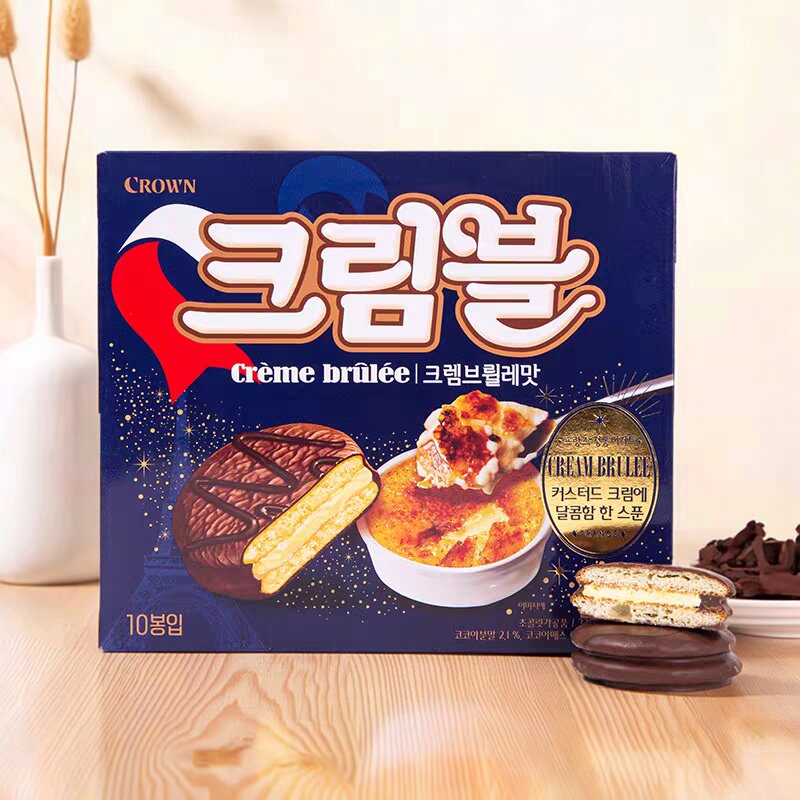 韩国进口零食 CROWN克丽安巧克力蛋糕奶油夹心派糕点办公休闲食品