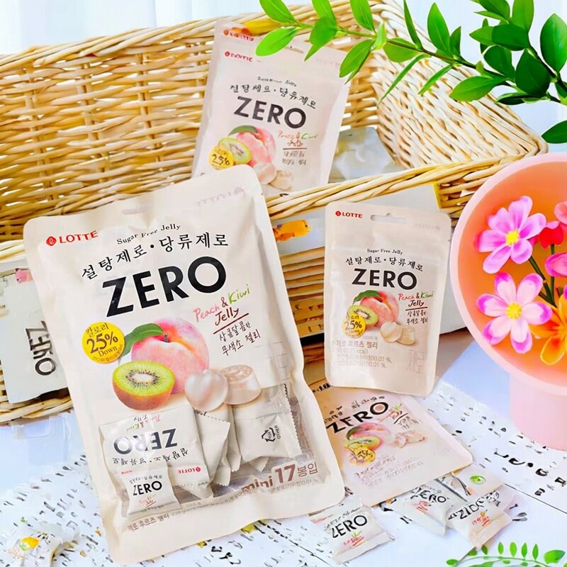韩国进口lotte乐天zero什锦软糖水果qq糖果零食儿童水蜜桃奇异果