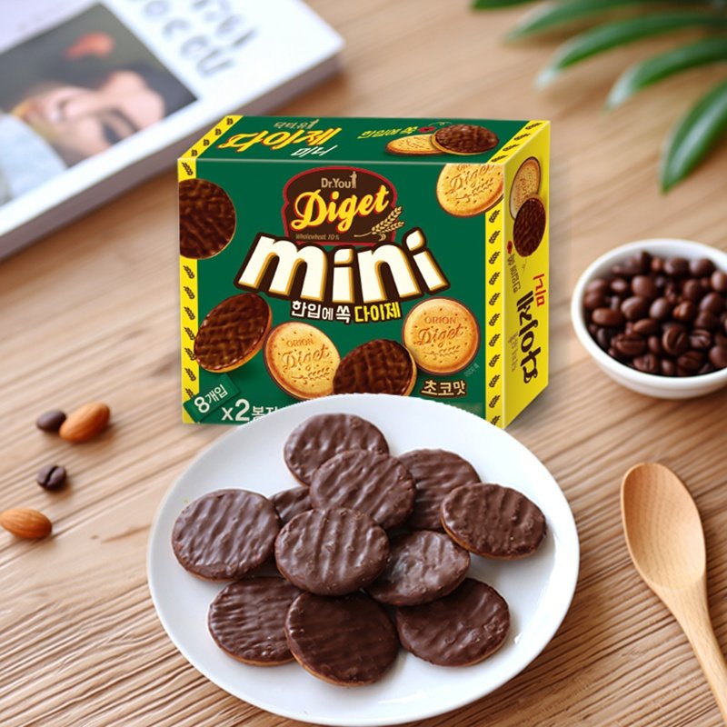 韩国原装进口好丽友Diget迷你巧克力味饼干80g代餐粗粮休闲小零食