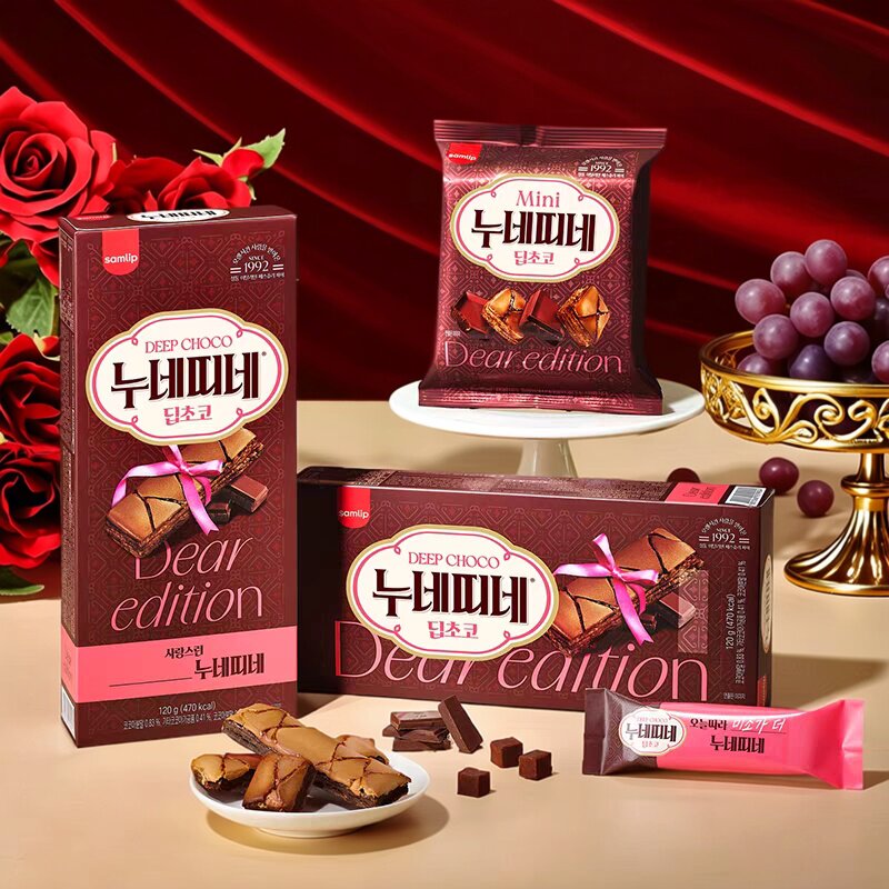 韩国进口食品samlip三立香浓千层酥原味巧克力饼干下午茶点心零食