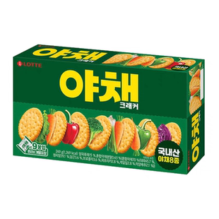 韩国新款 进口食品零食乐天咸味大盒249g多种蔬菜香酥薄饼干 包装
