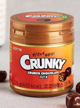 韩国进口食品 乐天脆米巧克力豆76g罐装果仁牛奶巧克力豆小零食