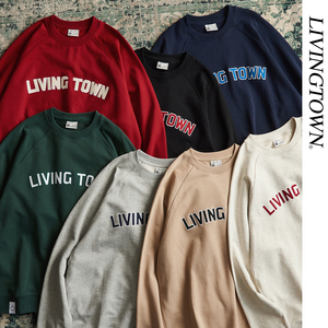 【潮WOO专属】LIVINGTOWN重磅460G纯棉贴布刺绣美式复古圆领卫衣