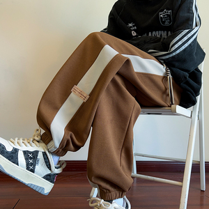 2024薄款华夫格卫裤潮牌男春秋运动裤子美式复古束脚大码休闲长裤，男装休闲裤，星座204-2