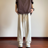 夏季高街裤子男春季潮流百搭宽松直筒休闲裤复古潮牌拖地阔腿长裤，男装休闲裤，星座204-2