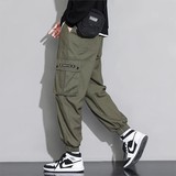工装裤男款季美式复古宽松休闲潮牌春绿色束脚裤子主推款，男装工装外套，星座204-2