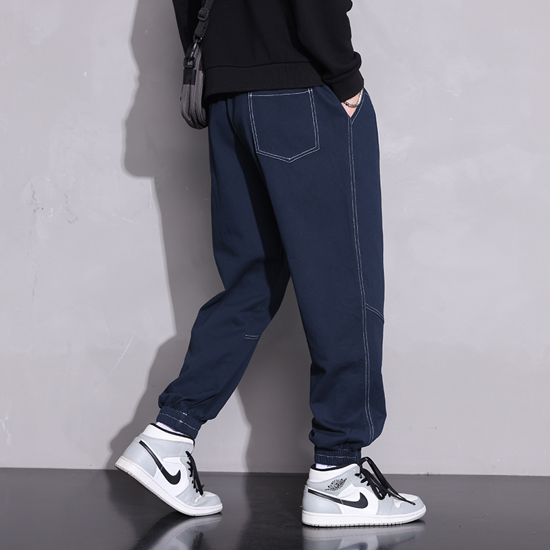 大码日系工装裤男束脚裤潮牌宽松嘻哈小脚机能风ins超火的裤子，男装工装外套，星座204-2