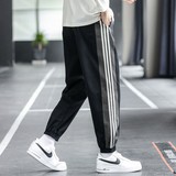 2025秋季新款日系原创大码条纹运动松紧男休闲长裤k98，男装休闲裤，星座204-2