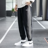 2025秋季新款日系原创大码条纹运动松紧男休闲长裤k98，男装休闲裤，星座204-2