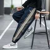 2025秋季新款日系原创大码条纹运动松紧男休闲长裤k98，男装休闲裤，星座204-2