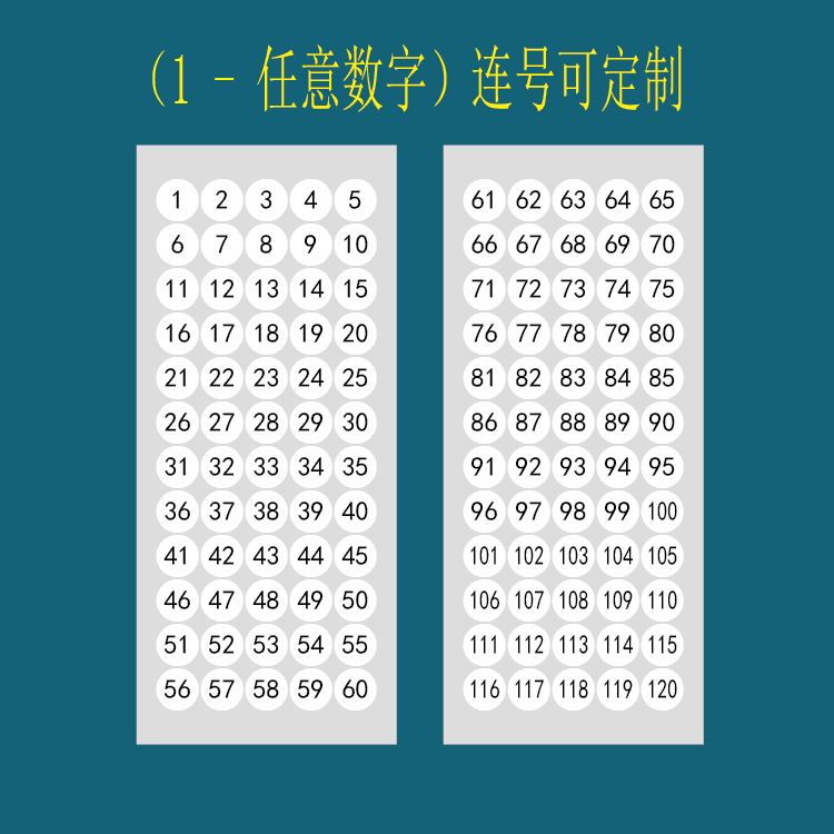 圆形数字序列号鞋子不干胶定制