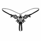 String 内裤 低腰无痕镂空少女内内Sexy 女性感丁字裤 珍珠t型裤