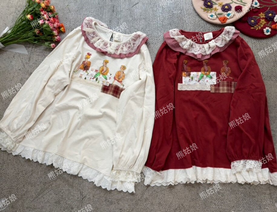 熊姑娘贴布花边T恤0678679
