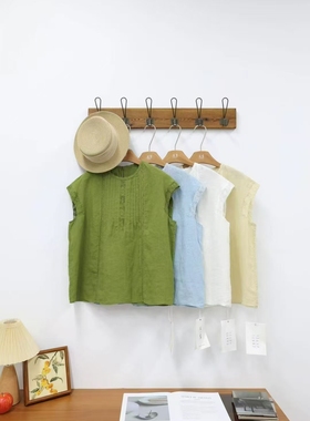 静秀阁.友岸花边麻上衣66356