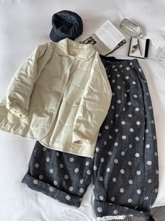 景善铭日系秋冬款棉衣，波点裤