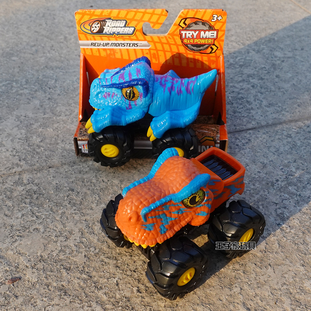 出口美国三角龙公路霹雳机械惯性儿童男孩玩具车恐龙推车大脚车