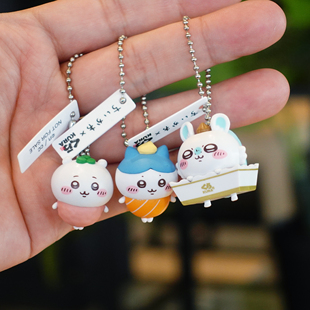 日本正版散货Chiikawa吉伊卡哇乌萨奇小八公仔实心钥匙扣挂件包挂