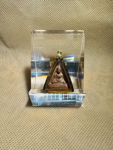 龙婆爹 2503 南帕亚 带印带线 金壳萨马空卡 泰国佛牌真品吊坠