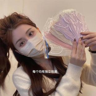 高颜值波浪蝶形口罩女显脸小2025新款 护眼角女神口罩网红单独包装