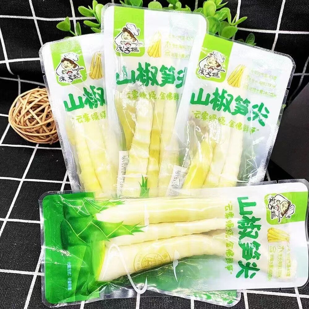 宋大妈山椒笋尖手工笋条泡椒即食酸竹笋小包装散装零食下饭菜500g