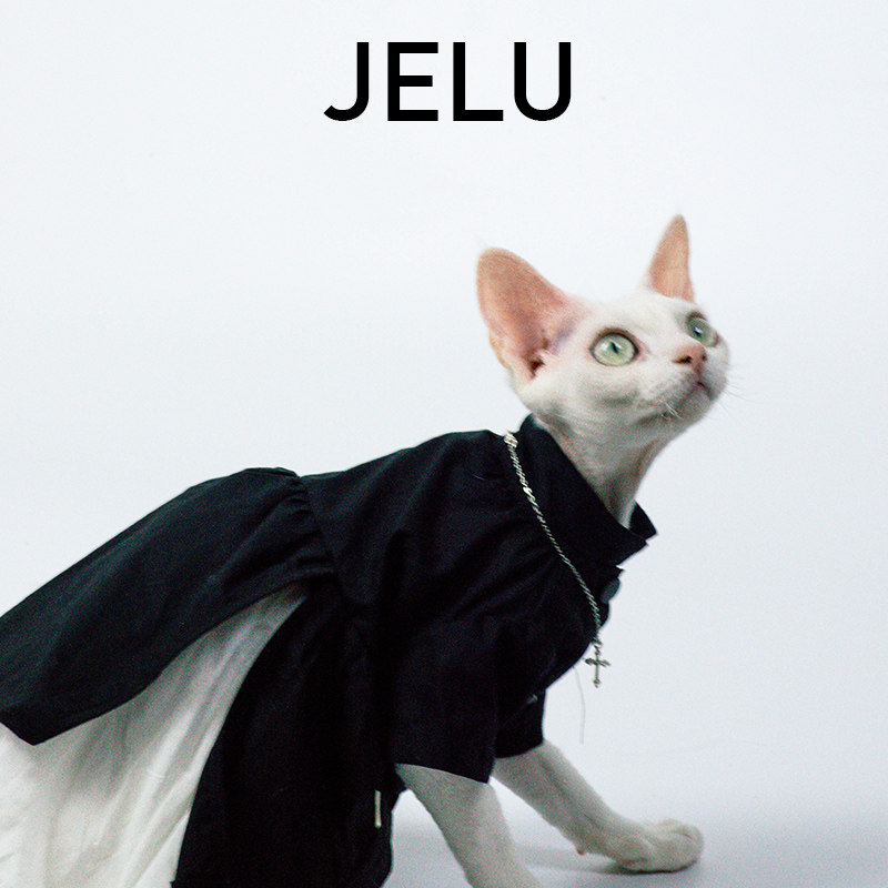 JELU 吉鹿 无毛猫斯芬克斯德文衣服春季山本暗黑风衣连衣裙潮酷