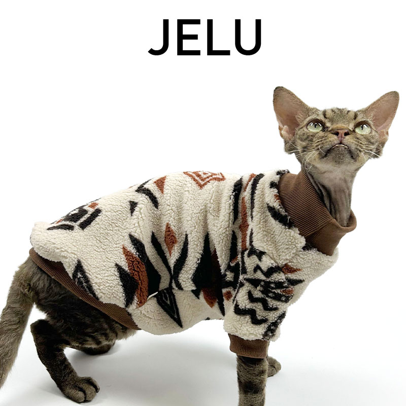 JELU 吉鹿 无毛猫衣服斯芬克斯德文奥粒绒超轻柔软保暖舒适亲肤