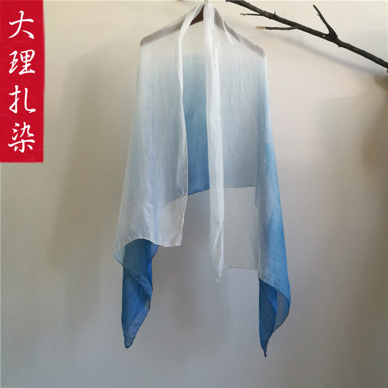 披肩100%大理白族板蓝根草木染图片