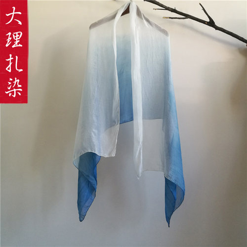 披肩100%大理白族板蓝根草木染