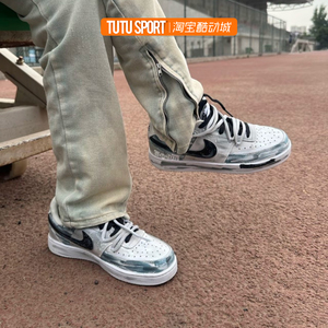 球鞋定制 Nike Court Vision 哥特纪元做旧涂鸦美式男女低帮板鞋