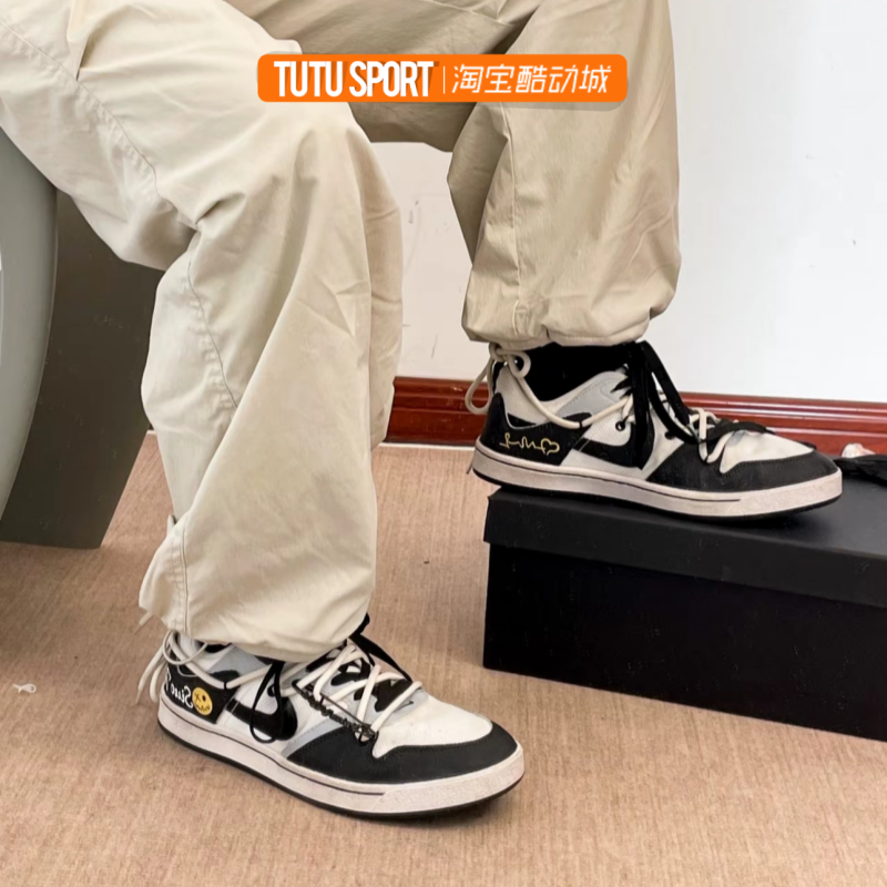 球鞋定制Nike SB Alleyoop黑白小丑解构风百搭个性低帮板鞋