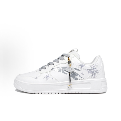 球鞋定制 Anta安踏生活万花弄君子劲竹文扇吊坠男女休闲低帮板鞋