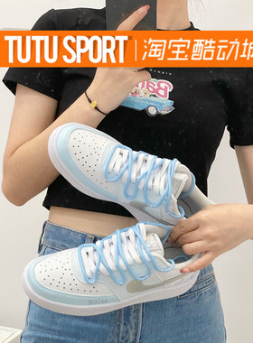 TUTU球鞋定制NIKE/耐克 Court Vision蓝色小狗动物园白蓝女运动鞋