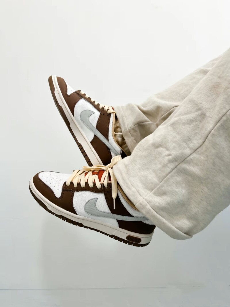 球鞋定制耐克Nike Dunk Low 焦糖摩卡 黑白棕毛男款低帮休闲板鞋