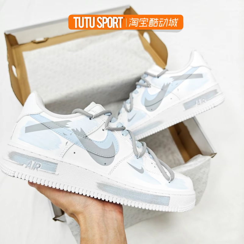 球鞋定制Nike Air Force 1 Low空军手绘断裂三钩解构男款低帮板鞋