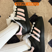 Adidas Originals Superstar 定制球鞋 柏林少女蕾丝女子低帮板鞋