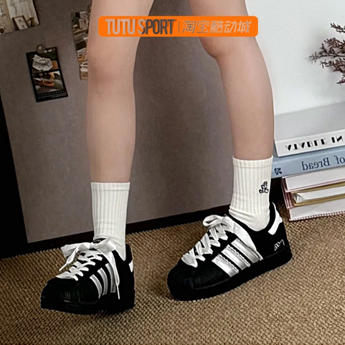 定制球鞋 adidas originals Superstar 喵喵泡芙女子低帮潮流板鞋