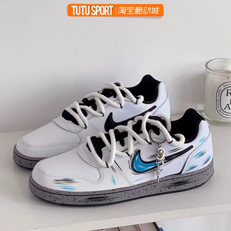 球鞋定制 Nike EBERNON 瓦塞 国风晕染 高级小众 校园百搭 板鞋男