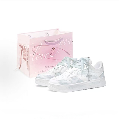 球鞋定制 Anta安踏 轻松 冰域液态蝶 小清新百搭男女低帮休闲板鞋