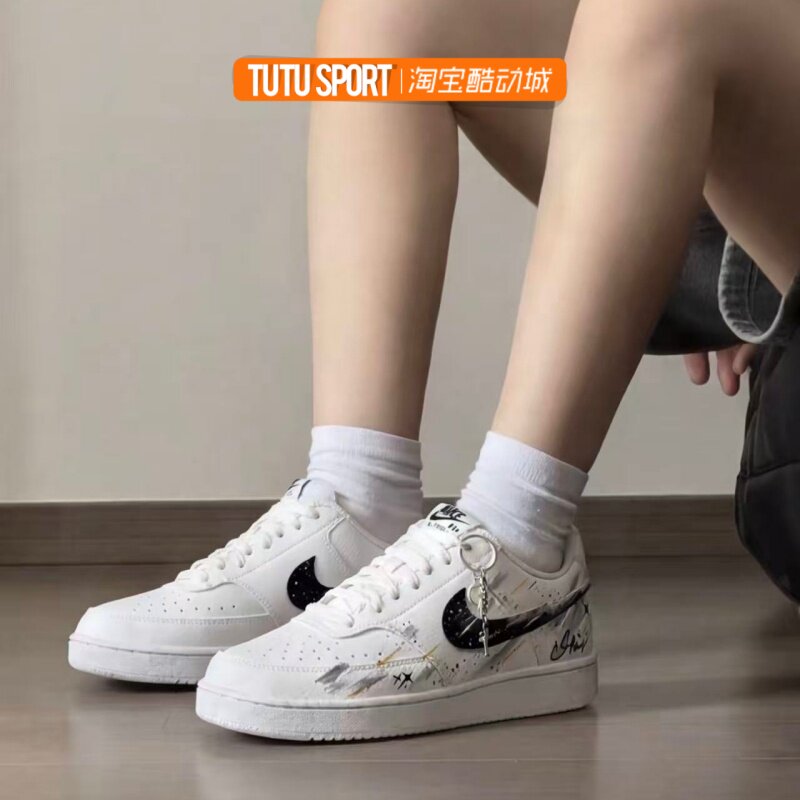 球鞋定制 Nike Court Vision 逐浪系列手绘国风个性男女低帮板鞋