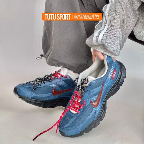 球鞋定制 Nike Initiator 莫凡 山野日志 黑蓝复古休闲低帮跑鞋