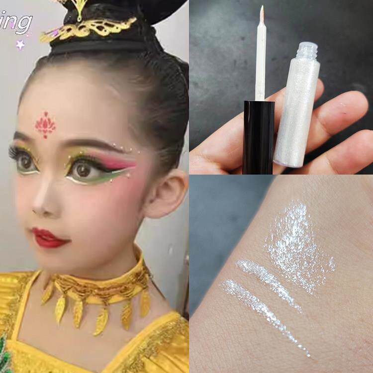 演出舞台妆亮晶晶钻石闪亮眼线液体提亮眼影超闪银白金色高光液亮