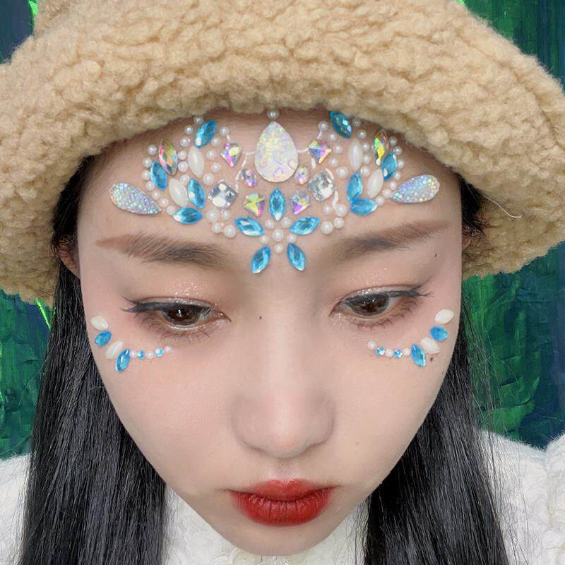 音乐节蹦迪 EDM脸贴钻饰品眼尾贴妆造创意彷妆照相馆应援欧美演唱