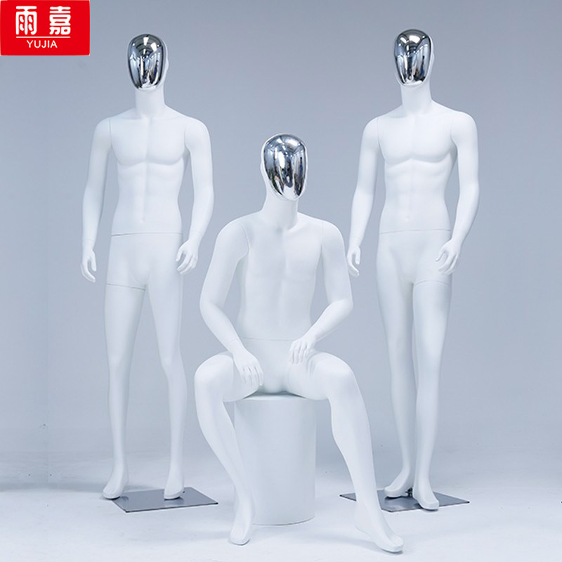 电镀脸模特道具男全身人体模特
