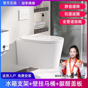 壁挂式 新款 马桶入墙排悬挂嵌入墙挂壁悬空家用坐便器静音缓降