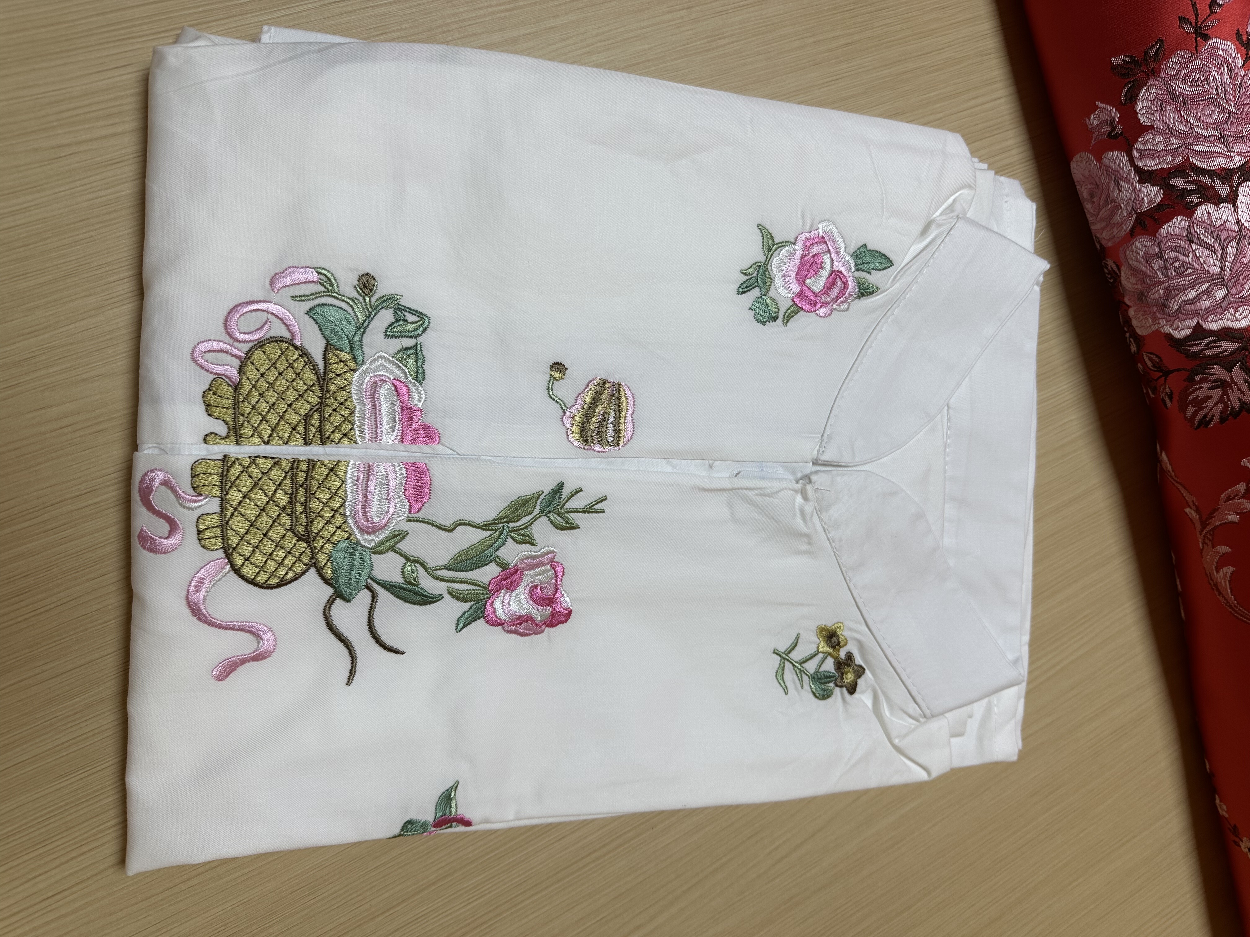 苏绣寿衣女士100%纯棉衬衣衬裤套装老人冲喜百年服民间白事内衣