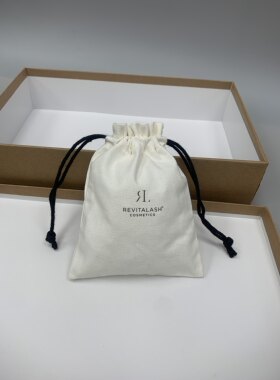 出口美国棉麻束口袋抽绳收纳首饰品耳环包装小布袋帆布福袋